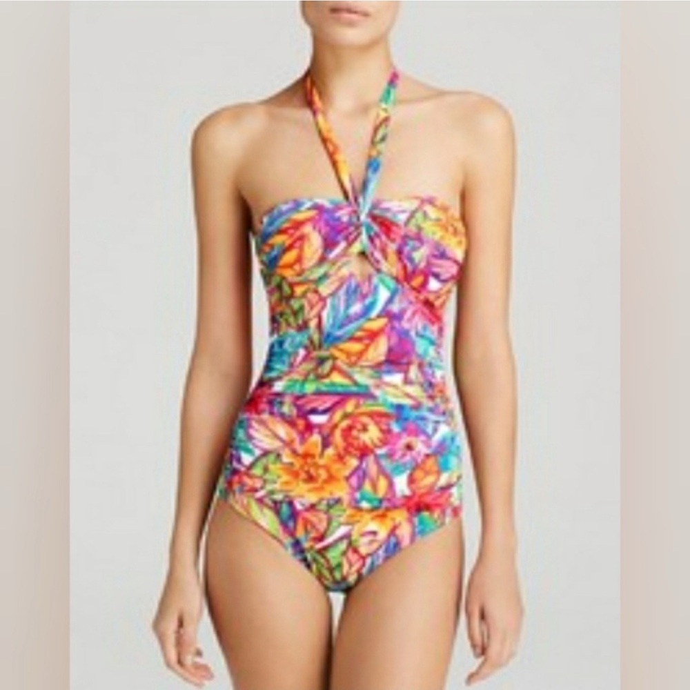 EUC Lauren Ralph Lauren One-Piece Floral Swimsuit